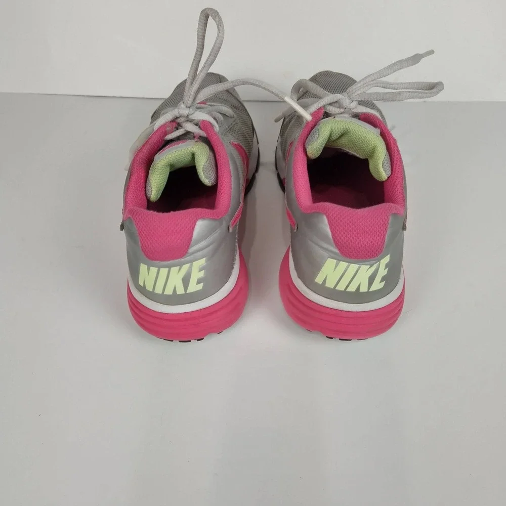 Nike Dual Fusion Kids Girls Sz 4Y Silver Pink Training Sneakers Athletic Cushion